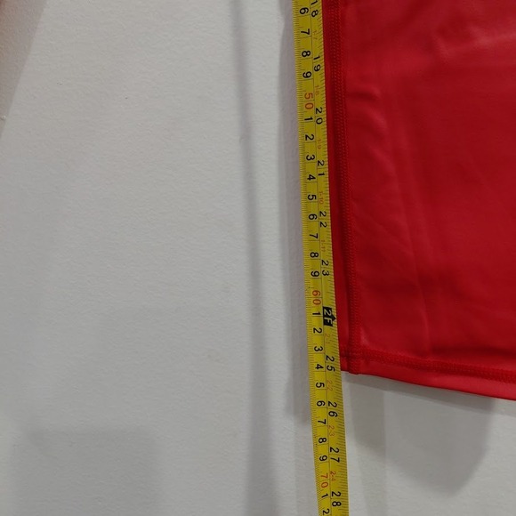 Red Faux Leather High Waist Leggings Hook and Eye Closure Women's 2XL - Picture 13 of 13